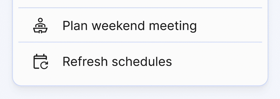 Refresh schedules in Organized