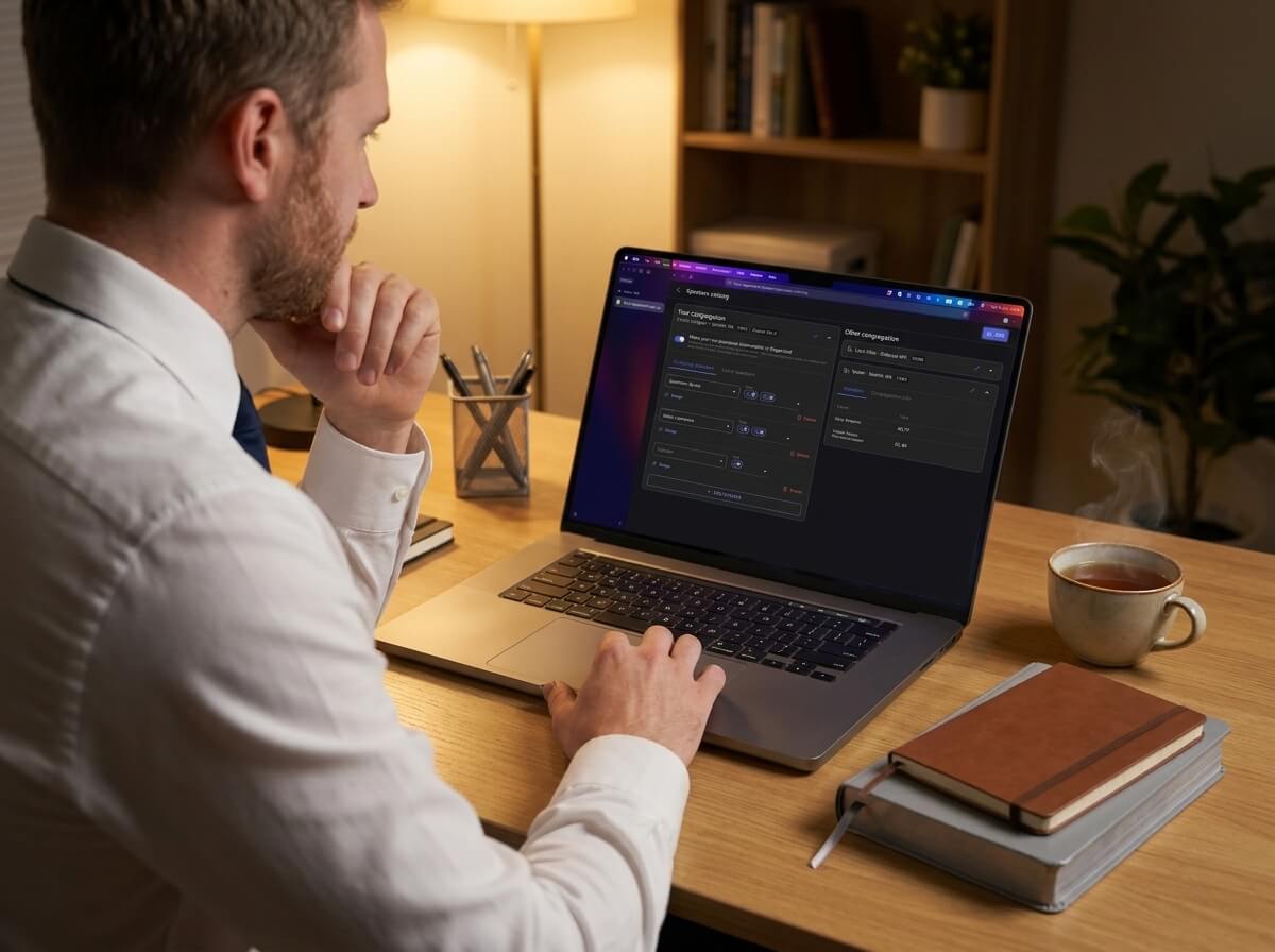 Weekend meeting speakers scheduling with Organized app